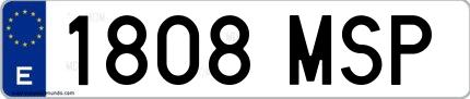 Ejemplo de matrícula española 1808 MSP
