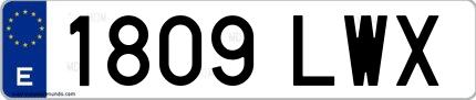 Ejemplo de matrícula española 1809 LWX