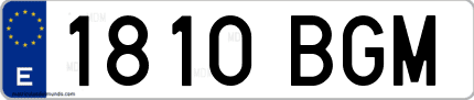 Ejemplo de matrícula de coche ordinaria 1810 BGM