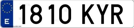 Ejemplo de matrícula española 1810 KYR