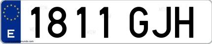 Ejemplo de matrícula española 1811 GJH