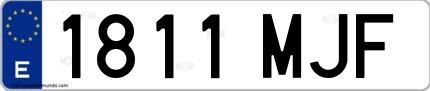 Ejemplo de matrícula española 1811 MJF