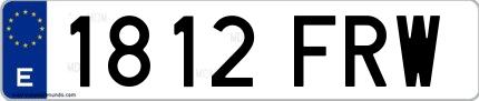 Ejemplo de matrícula española 1812 FRW
