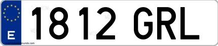 Ejemplo de matrícula española 1812 GRL