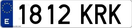 Ejemplo de matrícula española 1812 KRK