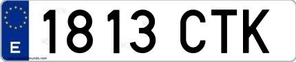 Ejemplo de matrícula española 1813 CTK