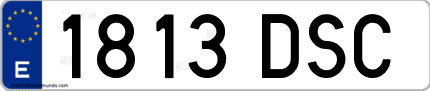 Ejemplo de matrícula de coche ordinaria 1813 DSC