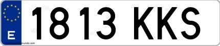 Ejemplo de matrícula española 1813 KKS