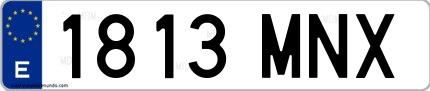 Ejemplo de matrícula española 1813 MNX