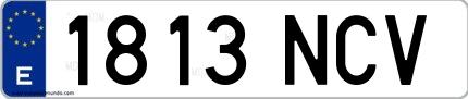 Ejemplo de matrícula española 1813 NCV