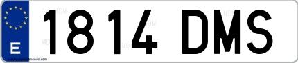 Ejemplo de matrícula española 1814 DMS