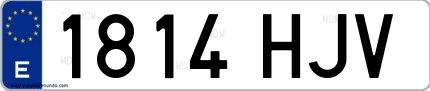 Ejemplo de matrícula española 1814 HJV