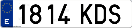 Ejemplo de matrícula de coche ordinaria 1814 KDS