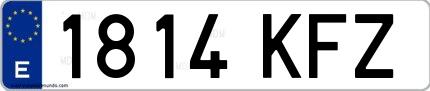Ejemplo de matrícula española 1814 KFZ