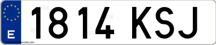 Ejemplo de matrícula de coche ordinaria 1814 KSJ