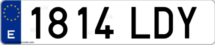 Ejemplo de matrícula de coche ordinaria 1814 LDY