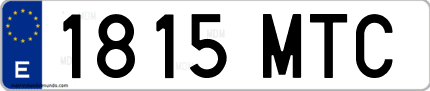 Ejemplo de matrícula de coche ordinaria 1815 MTC