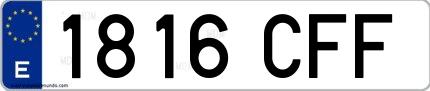 Ejemplo de matrícula española 1816 CFF