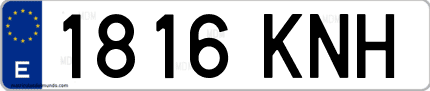 Ejemplo de matrícula de coche ordinaria 1816 KNH