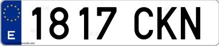 Ejemplo de matrícula española 1817 CKN