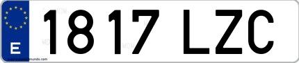 Ejemplo de matrícula española 1817 LZC