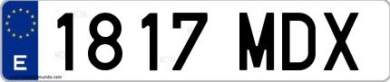 Ejemplo de matrícula española 1817 MDX