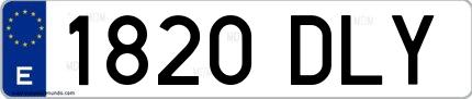 Ejemplo de matrícula española 1820 DLY