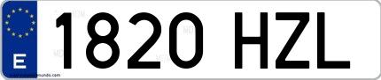 Ejemplo de matrícula española 1820 HZL