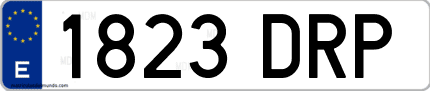 Ejemplo de matrícula de coche ordinaria 1823 DRP