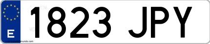 Ejemplo de matrícula española 1823 JPY