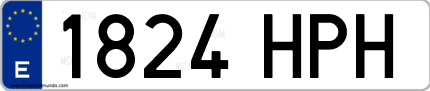 Ejemplo de matrícula de coche ordinaria 1824 HPH