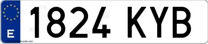 Ejemplo de matrícula española 1824 KYB