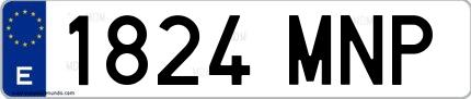 Ejemplo de matrícula española 1824 MNP