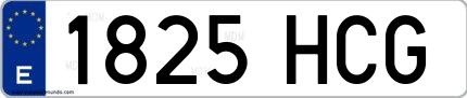 Ejemplo de matrícula española 1825 HCG