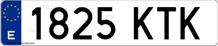 Ejemplo de matrícula española 1825 KTK