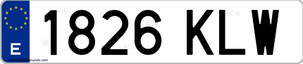 Ejemplo de matrícula de coche ordinaria 1826 KLW