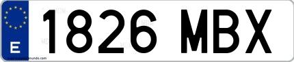 Ejemplo de matrícula española 1826 MBX