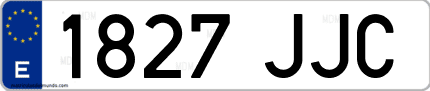 Ejemplo de matrícula de coche ordinaria 1827 JJC