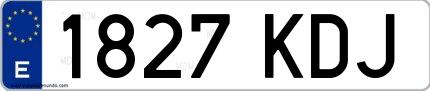 Ejemplo de matrícula española 1827 KDJ