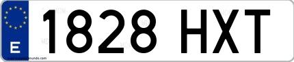 Ejemplo de matrícula española 1828 HXT