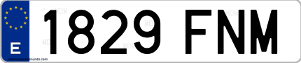 Ejemplo de matrícula de coche ordinaria 1829 FNM