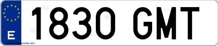 Ejemplo de matrícula española 1830 GMT