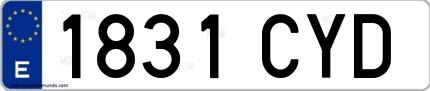 Ejemplo de matrícula española 1831 CYD