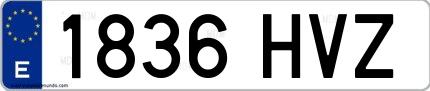Ejemplo de matrícula española 1836 HVZ