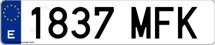 Ejemplo de matrícula española 1837 MFK