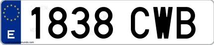 Ejemplo de matrícula española 1838 CWB