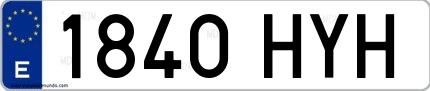 Ejemplo de matrícula española 1840 HYH