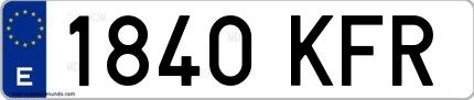 Ejemplo de matrícula española 1840 KFR
