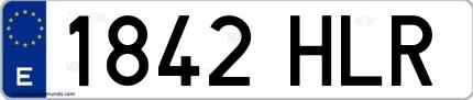 Ejemplo de matrícula española 1842 HLR
