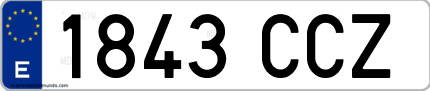 Ejemplo de matrícula de coche ordinaria 1843 CCZ